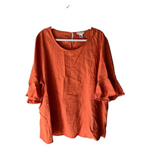 Women's Cynthia Rowley Orange Linen Top 2X